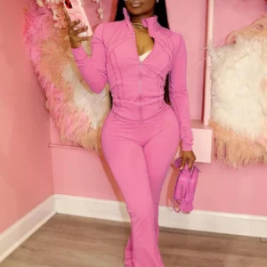 Streetwear Casual Tracksuit Sexy Women Two Pieces Club Matching Set High Street Pants Outfit