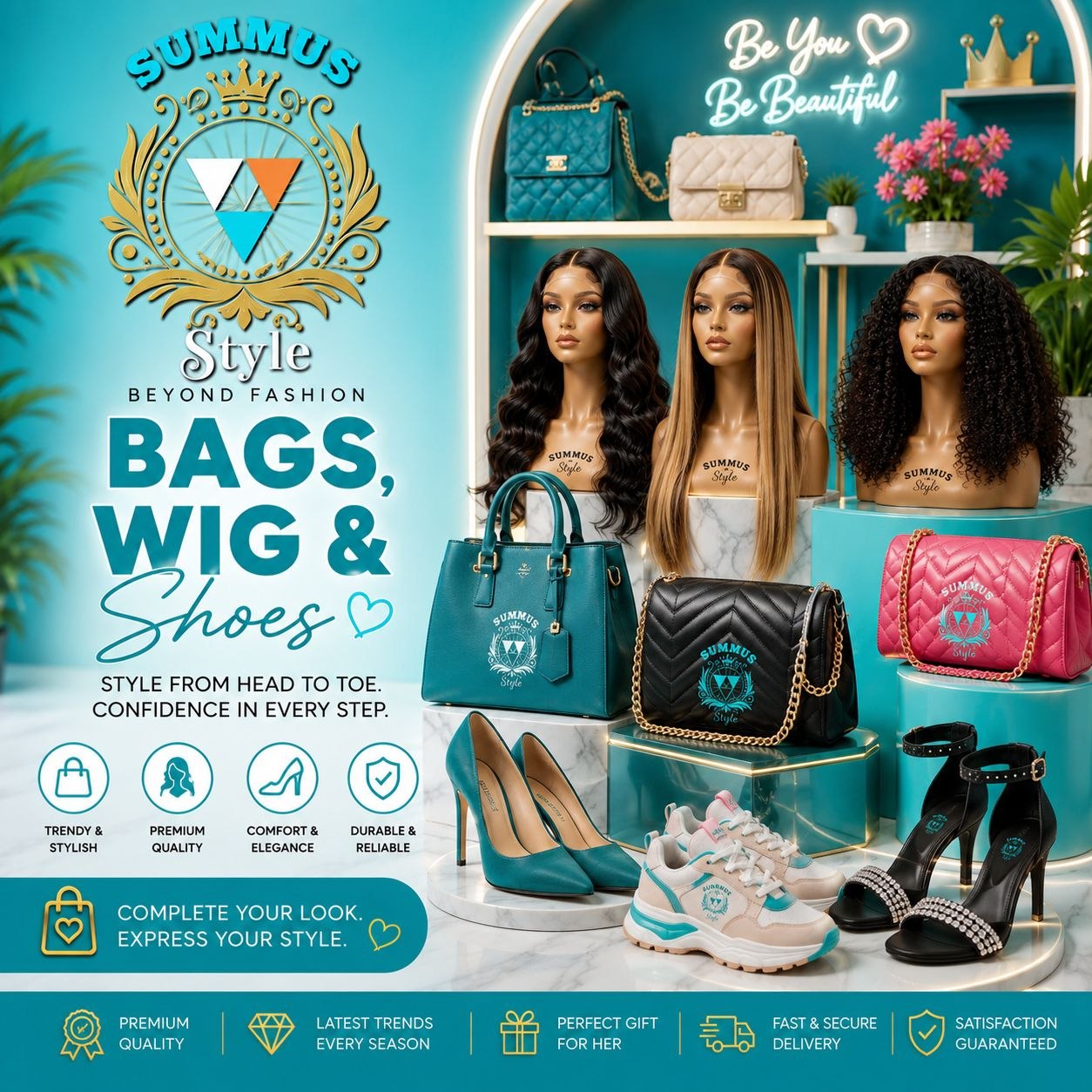 Bags, wigs and shoes category